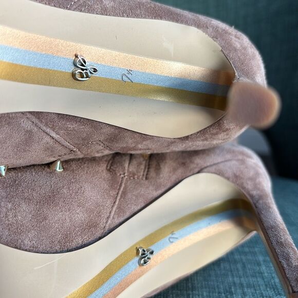 Sam Edelman Brown Studded Waylyn Tall Boots tan suede women’s pointy toe 7.5 NWT - Picture 16 of 16